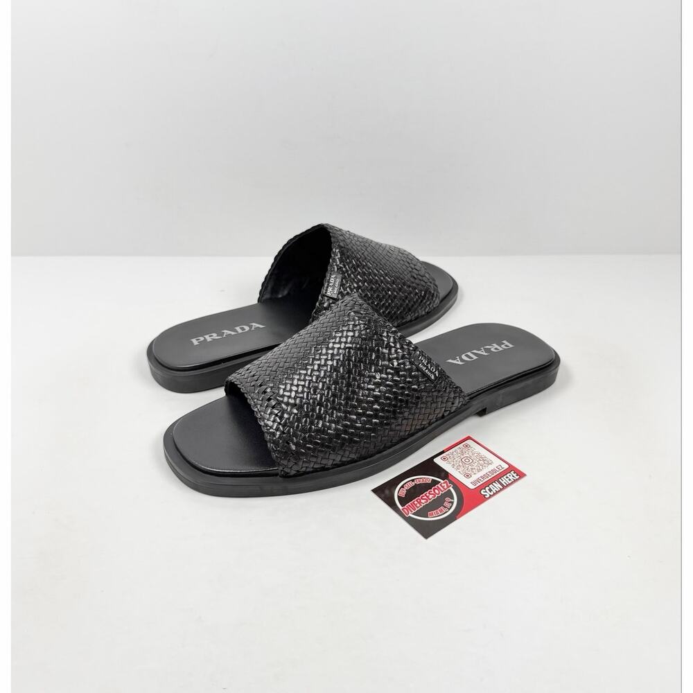 Size 10UK/11US - Prada Woven Leather Sandals NEW